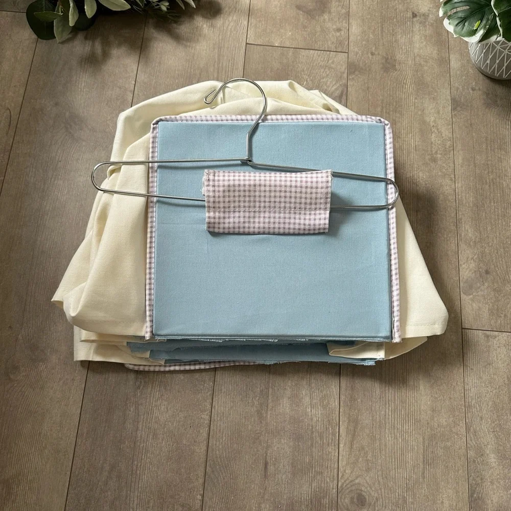 Blue Hanging 7 Cube Closet Organizer + Metal Hanger